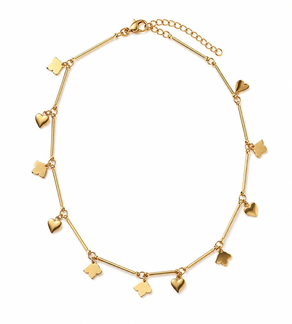 Heart & Butterfly Charm Necklace