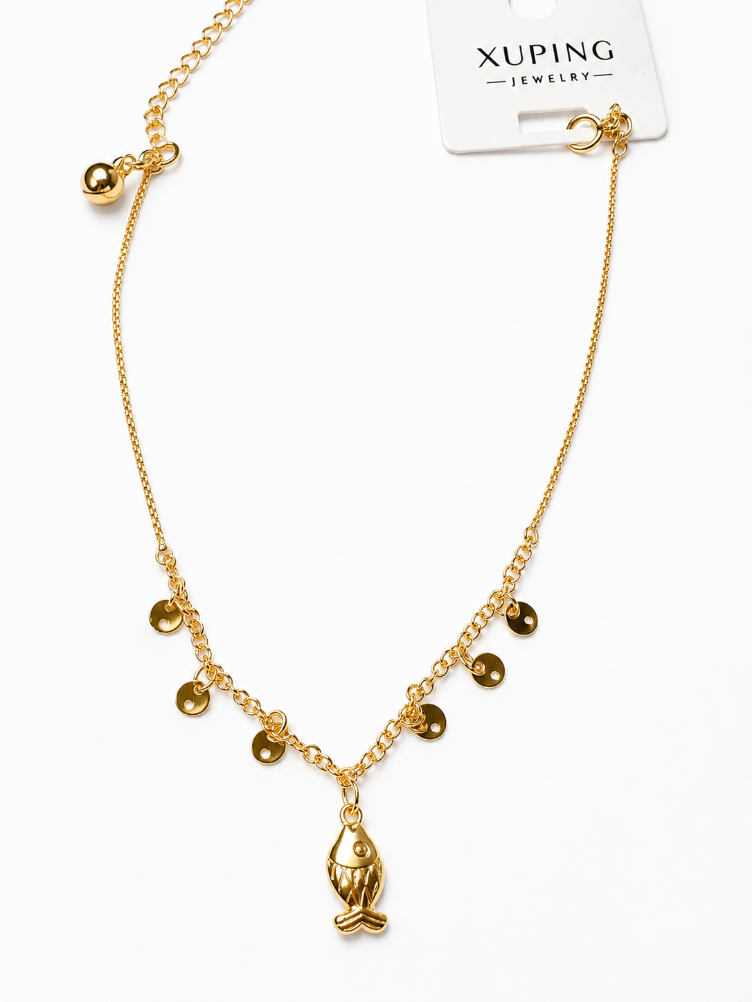 Gold Fish Charm Necklace