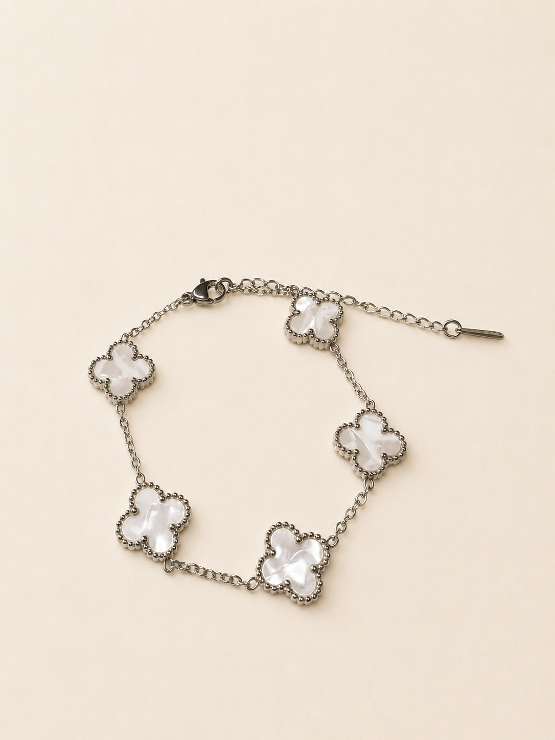 Silver Clover Charm Bracelet