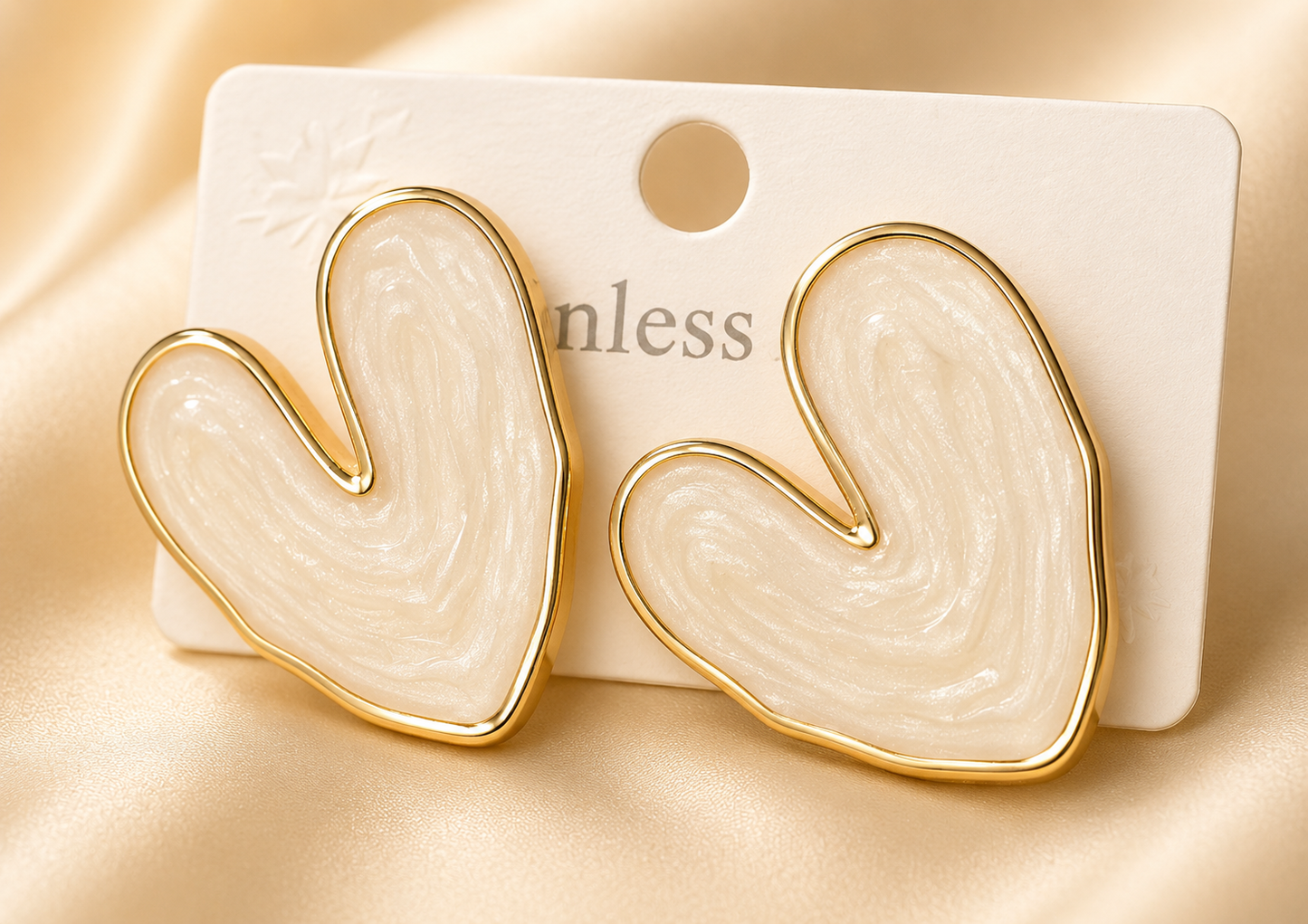 Pearl Heart Statement Earrings