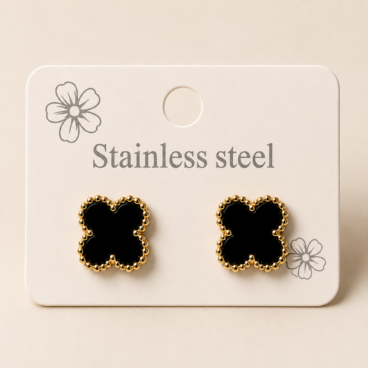 Black Clover Luxe Stud Earrings
