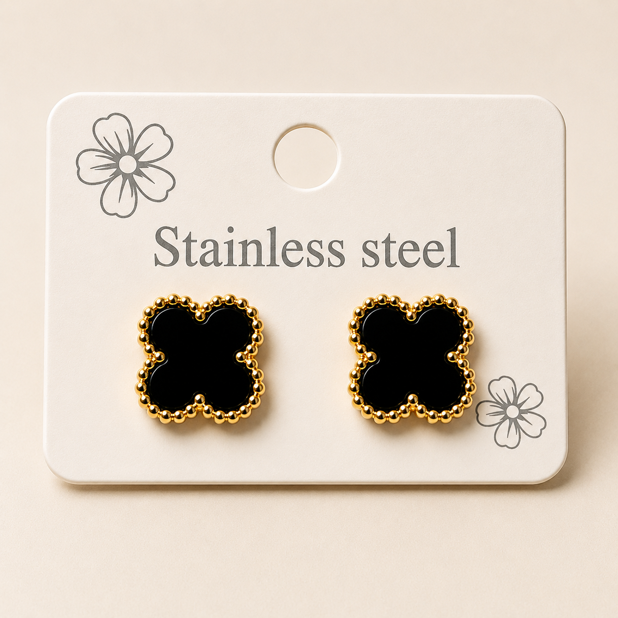 Black Clover Luxe Stud Earrings