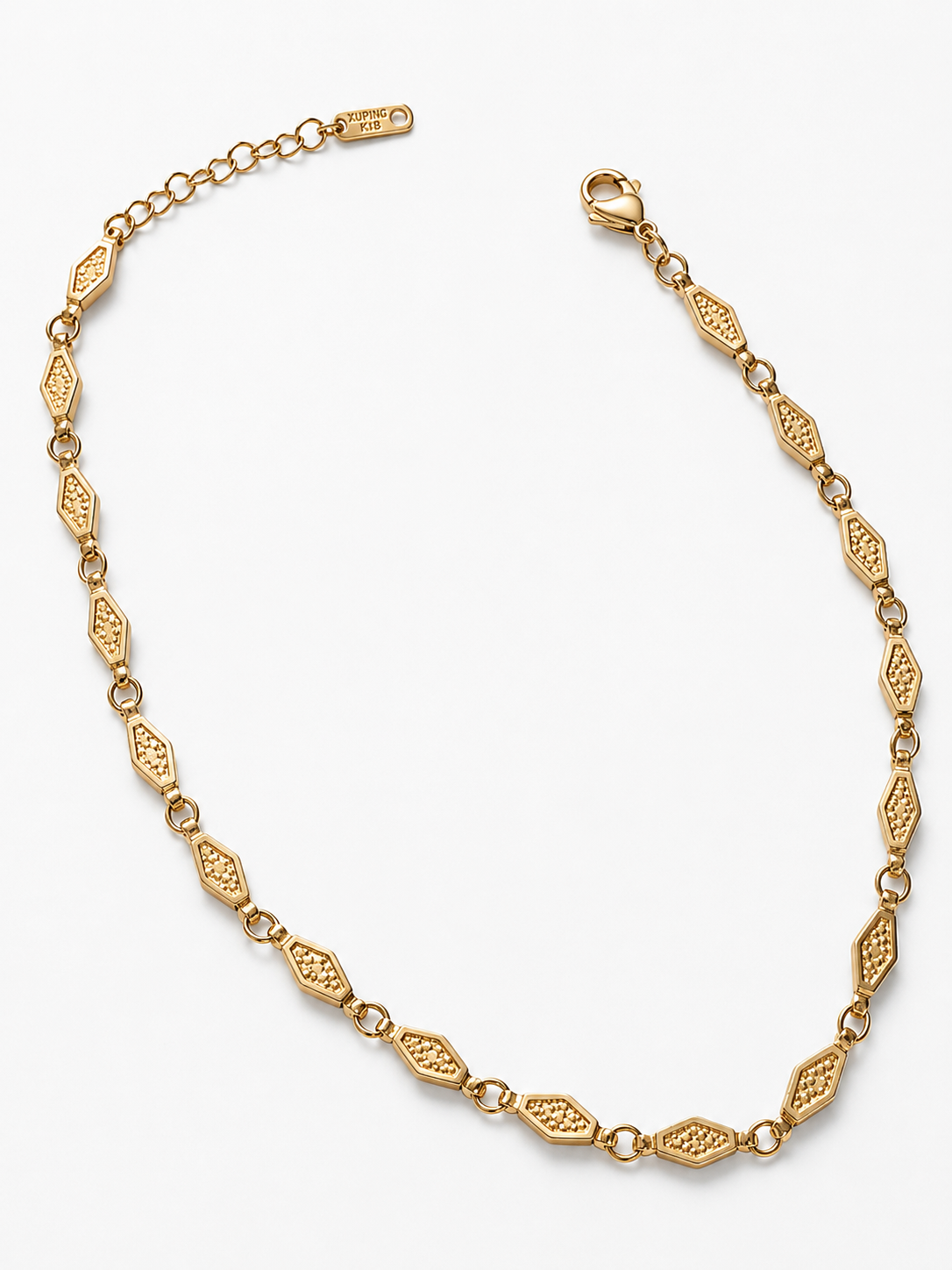 Geometric Gold Link Necklace